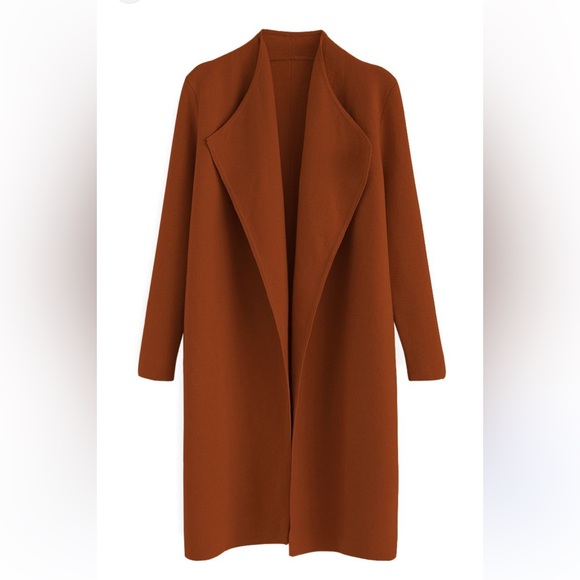 Jackets & Blazers - Chic Wish gorgeous fall sweater coat, super soft, burnt orange terracotta tile